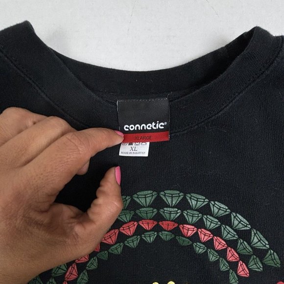 Connetic Y2K Men's‎ Sweatshirt XL Black Logo Crown Oversized HipHop EUC - Picture 3 of 8